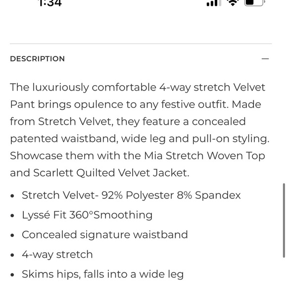 Lysse Black Velvet Pants - Picture 3 of 13